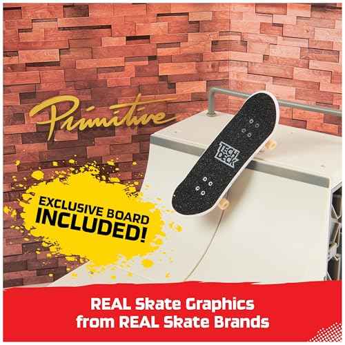 Tech Deck, Primitive X-Connect Skate Park, Customizable and Buildable Ramp Set with Exclusive Fingerboard, Kids Toy for Ages 6 and up
