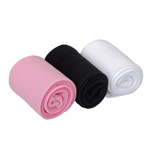 EVERSWE 3 Pairs Pack Girls Microfiber Tights Multiple Colors (White/Black/Pink, 2-4)