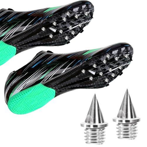 1/4 Inch Track Spikes Pack of 240 with Spike Wrench & Storage Box - Steel Cross Country Spikes