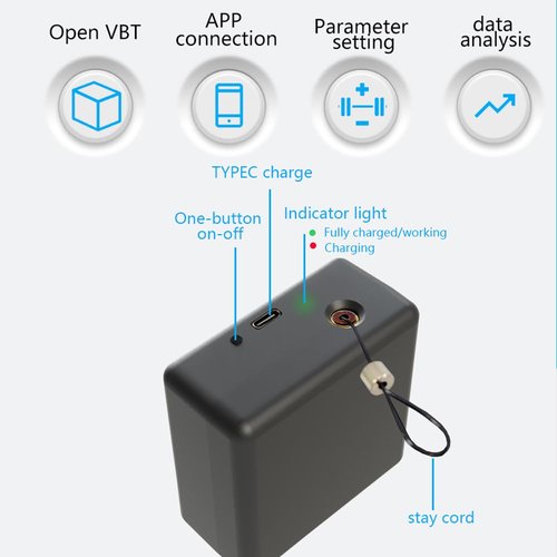 Velocity Based Training Tool, Linear Encoder for Powerlifting & Vertical Jumps - ±1mm Precision | Realtime Training Data Tracking | Voice Feedback | 50h Battery | Magnetic Mount (High version)