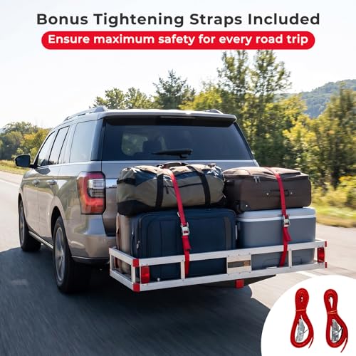 Heavy Duty Aluminum Hitch Cargo Carrier 500 lbs Capacity for SUV & Truck