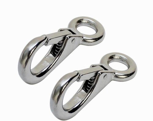 Fixed Spring Snap Leash Hook, Stainless Steel 316 Mini Fixed Snap Shackle,Quick Release Shackles with Fixed Round Ring Marine Boat Rigging Hardware (Optional: 53mm, 2)