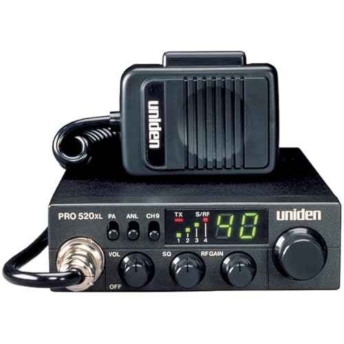 Uniden PRO520XL Pro Series 40-Channel CB Radio. Compact Design. ANL Switch and PA/CB Switch. 7 Watts of Audio Output and Instant Emergency Channel 9. - Black