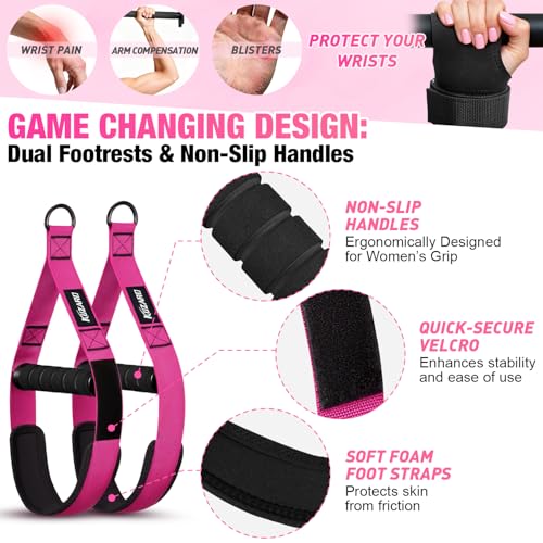 Purple Resistance Bands for Pull Up Assistance - Heavy Duty Exercise Set with Handles & Door Anchor