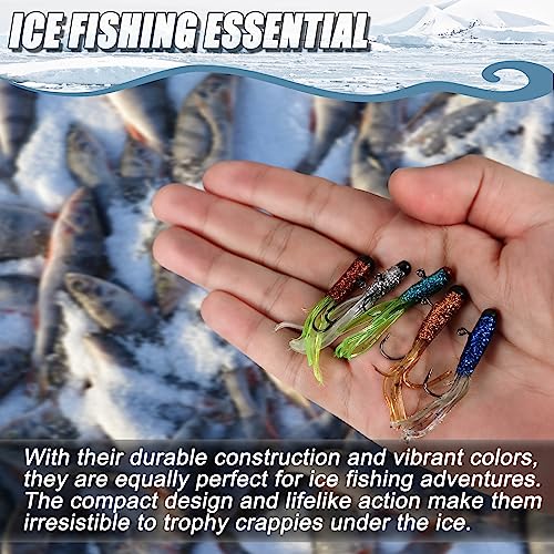 165 Pcs Crappie Tube Lures Kit - Soft Plastic Baits & Jig Heads for Freshwater Saltwater Fishing