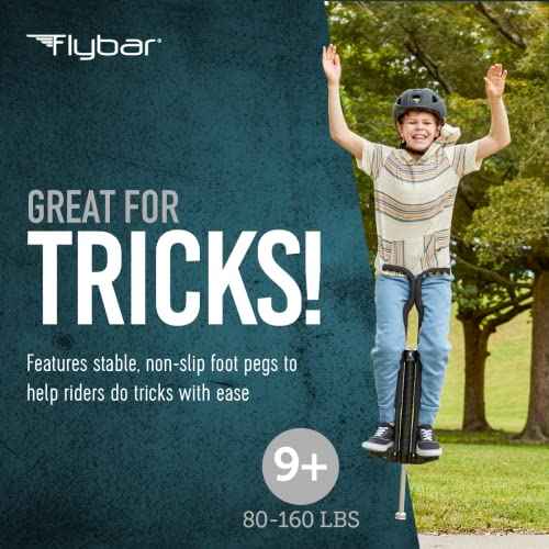 Flybar Master Pogo Stick for Kids Ages 9+, 80?160 lbs ? Easy Grip Handles ? Active Exercise Toy for Tweens & Teens ? Outdoor Toy with Non-Slip Foot Pegs for Boys and Girls ? No Assembly Needed