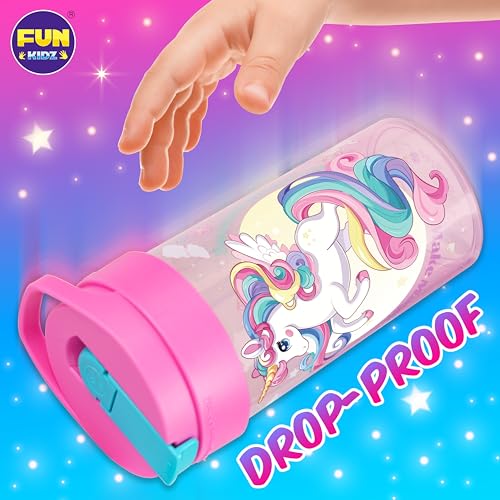 17oz Kids Water Bottle with Leak-Proof Lid & Silicon Straw - BPA Free, Dishwasher Safe, Toddler-Friendly Design for Girls