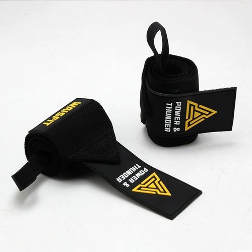Bench Wrist Wraps - 100% Polyester Wrist Wraps Gym & Weightlifting | Adjustable Stabilizer with Thumb Loop | One Size Fits Most (Men/Women)