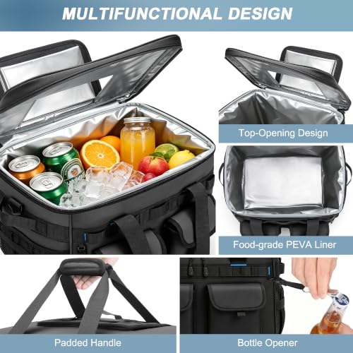 Large Insulated Collapsible Cooler Bag 48 Can Capacity with Leakproof Design