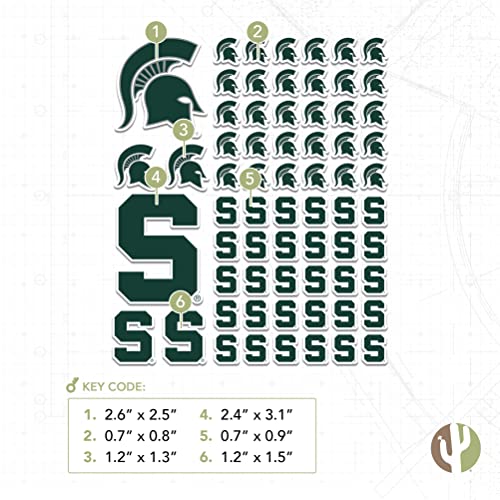 Michigan State Spartans Vinyl Sticker Sheet 8.5x11 Inches - Campus Spirit Decal