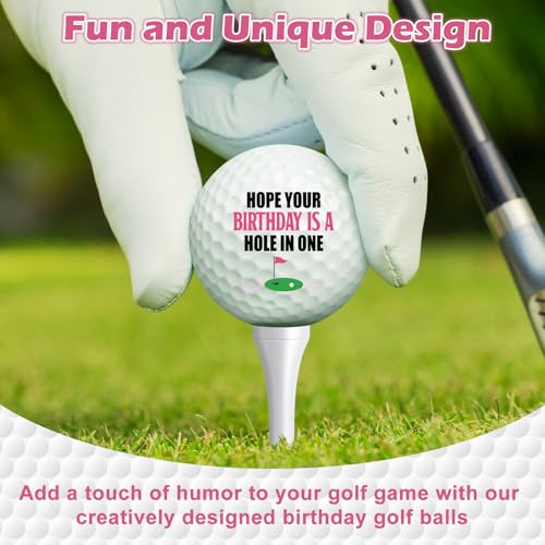 Female Birthday Themed Golf Ball Gift Set with Tee - Funny Golf Accessories