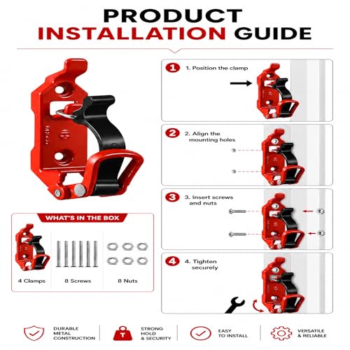 Heavy Duty Metal Rubber Shovel Mount Kit for Off-Road Vehicles, Secure Tool Holder