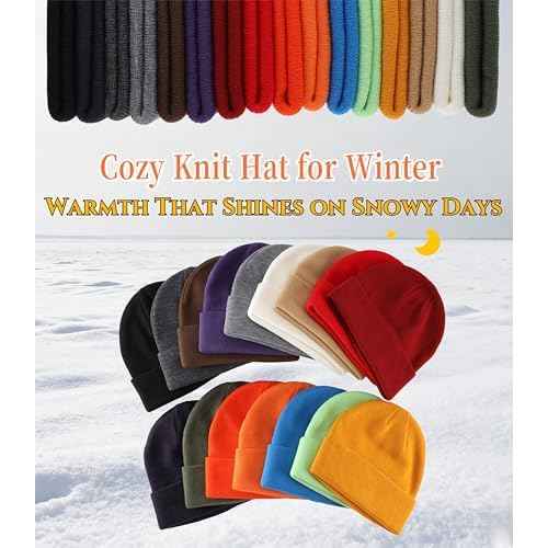 Home Prefer Mens Beanies Cuffed Knitted Winter Hat Watch Skull Cap Warm Beanie Hat for Men Women Unisex Gifts