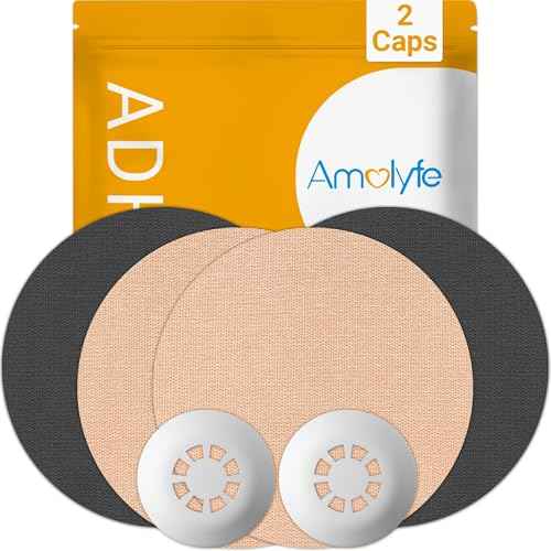 Libre 3 Sensor Covers Waterproof, Amolyfe Trial Pack - 2 BumpProof Hard Caps for Freestyle Libre 3 Plus Covers, 4 Pack Breathable Latex Free Glucose Sensor Medical CGM Adhesive Patches (Trial Pack)