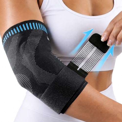 Elbow Compression Sleeve XL with Gel Pads for Tennis & Golf Pain Relief - Breathable Support