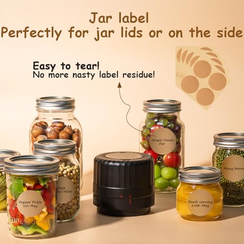 Electric Mason Jar Vacuum Sealer Kit - Automatic Food Preservation, Black