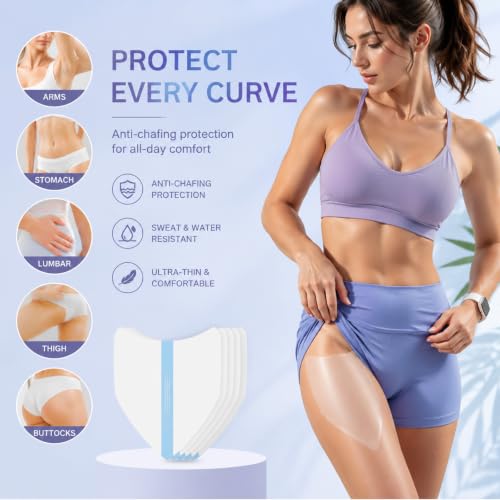 20 Pcs Waterproof Anti Chafing Skin Tape for Thighs & Legs Discreet & Reusable