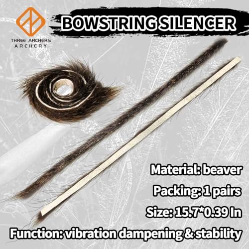 Bowstring Silencer Vibration Dampener for Recurve & Longbows - 1 Pair