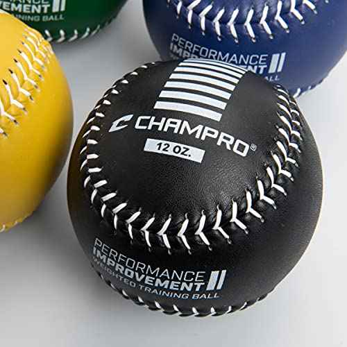 Champro Training Softballs, Set of 4 (Green/Yellow/Black/Blue, 12-Inch)