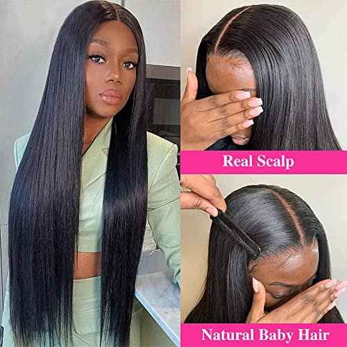 180% Density V Part Wig Human Hair with Drawstring Straight Brazilian Virgin Glueless Wig Human Hair for Black Women Upgrade U Part Wigs Full Head Clip In Half Wig No Leave Out Natural Color 8 Inch