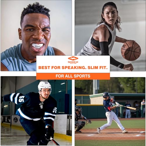 Adult Black Sports Mouth Guard for Football, Basketball, Lacrosse & More - Custom Fit, Breathable Low Profile