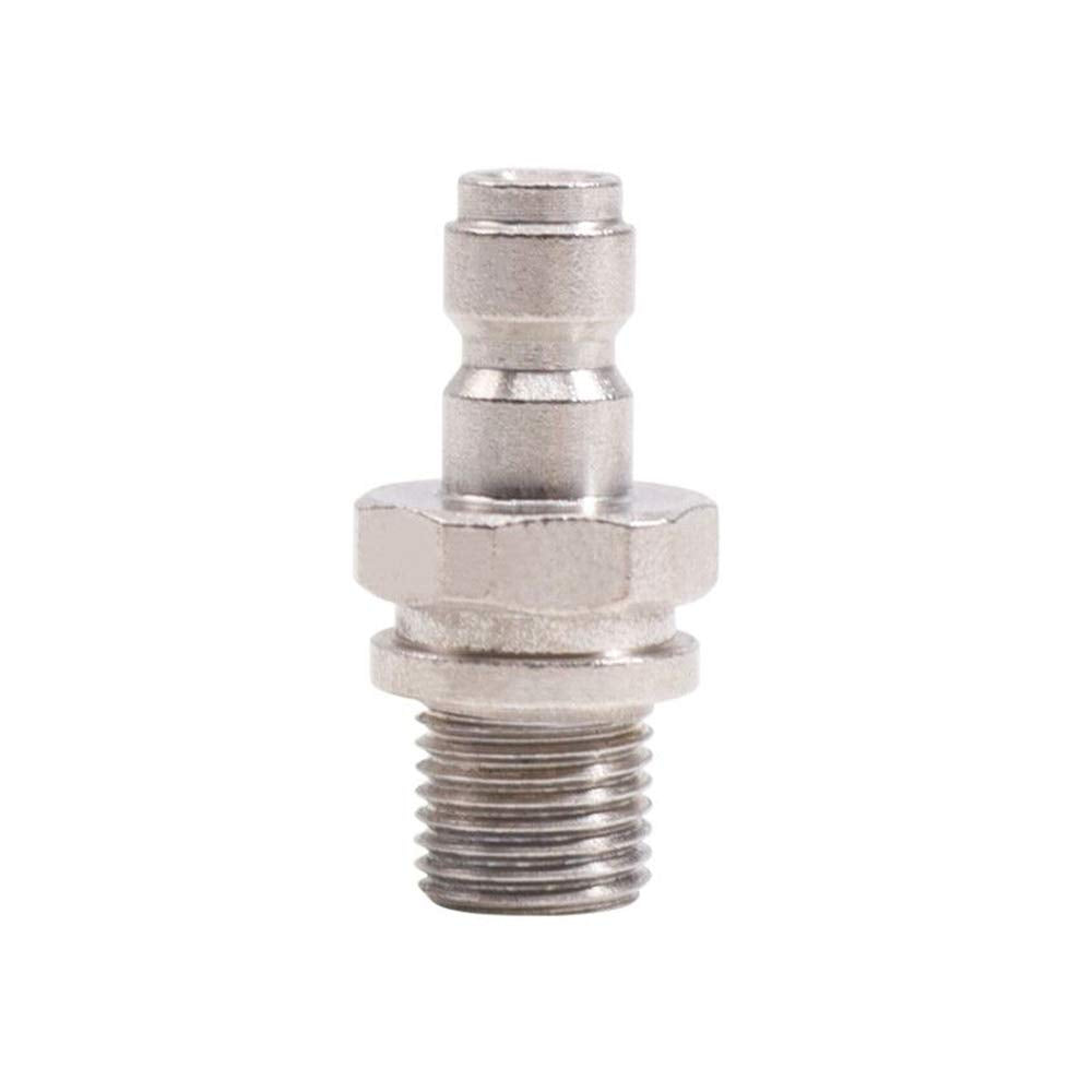 Manloney LLC Universal 1/8 NPT Male to 8mm Male Quick-Disconnect Plug Adapter 4500psi High Pressure PCP Paintball Charging System Air Fittings