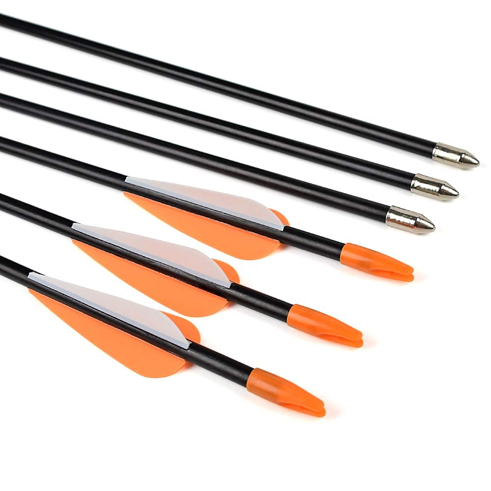 Fiberglass Practice Arrows Archery 30 Inch Target Shooting Safetyglass Recurve Bows Suitable for Youth Woman Beginner 6PCS