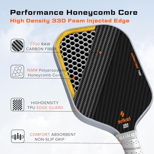 Gray Pickleball Paddle - USAPA Approved T700 Carbon Fiber Racket