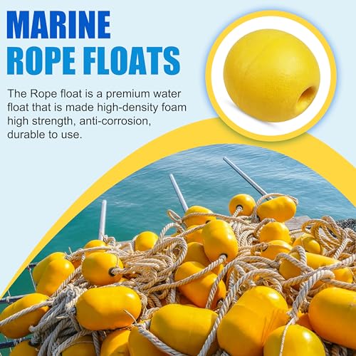 4 Pcs Marine Rope Floats Buoy Marker for Crab Traps & Kayak, 3.94 x 3.94 In Yellow