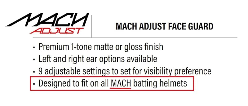 Rawlings Mach Adjust Baseball Helmet Jaw Guard - Matte Royal, Left-Handed Batter