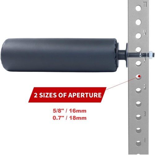 CONBUT Single Leg Squat Roller / Nordic Hamstring Curl for Squat Rack Power Rack Attachments, Bulgarian Split Squat for Workout Equipment Home Gym Accessories（Foam diameter 4.3" / 110mm , for 5/8" / 16mm aperture)