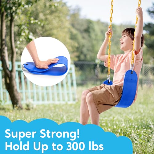 Outdoor Swing Seat Replacement Kit with Heavy Duty Chains - Blue