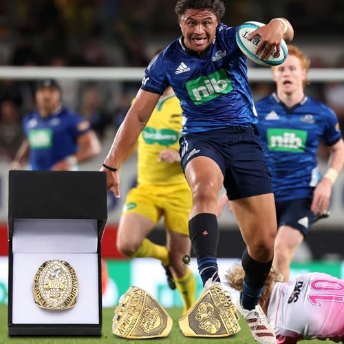 Gold Fantasy Football Championship Ring - 2026 League Winner Trophy with Gift Box (026-Gold / 11-D20.22MM-C65MM)