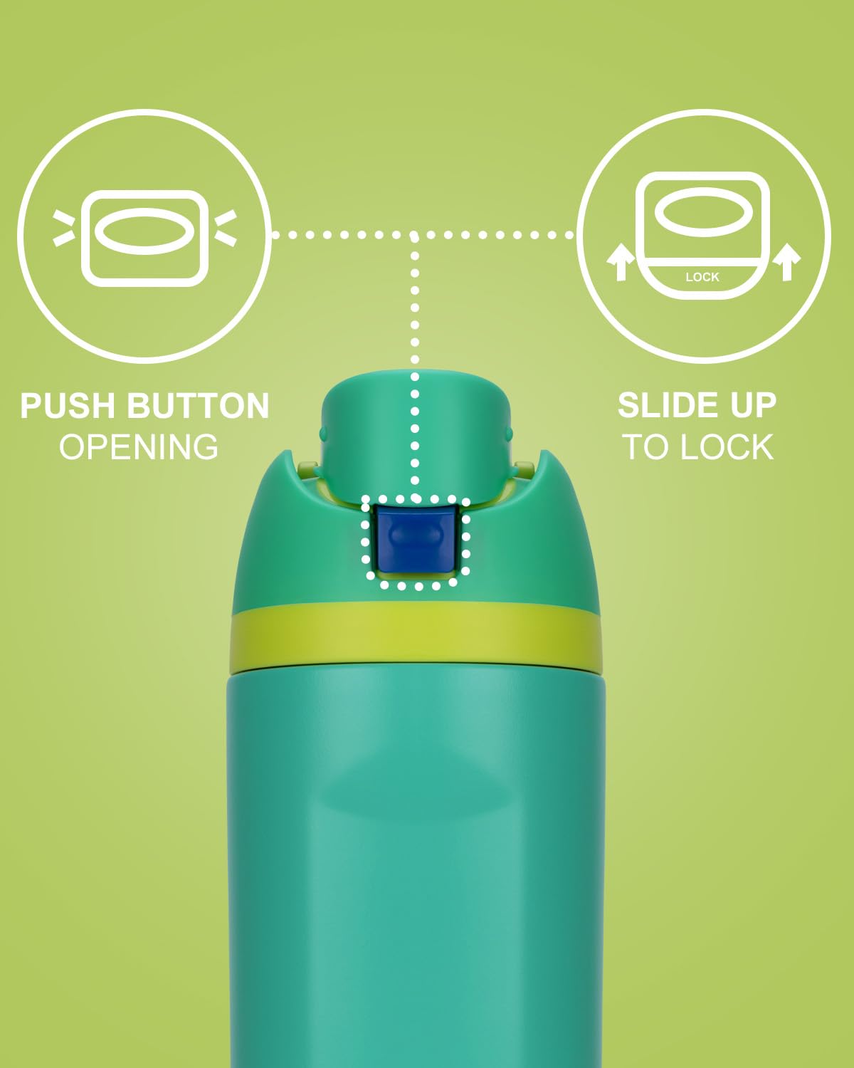 Fluxpur Insulated Water Bottle Sports Stainless Steel Water Bottle with Straw Travel Leakproof,24 Oz,Green 10