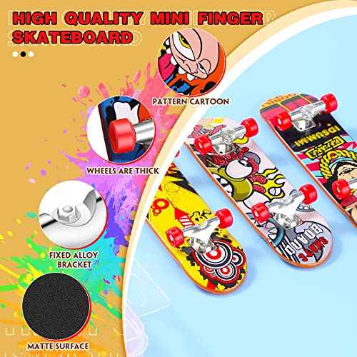 5 Packs DIY Mini Finger Skateboard Fingerboard Kit with Box and Replacement Accessories for Teens Adults Fingertip Movement Novelty Toys