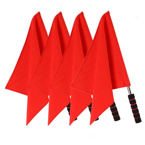 GANAZONO 4pcs Referee Flag Volleyball Line Judge Flags Stainless Steel Sponge Handle Track and Field Sports Training Volleyball Referee Equipment 45x36cm
