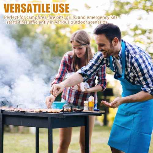Waterproof Fire Starters with 5+ Minute Burn for Emergencies, Survival, Campfires, Fire Pits, Grills - 60 Pack Non-Toxic