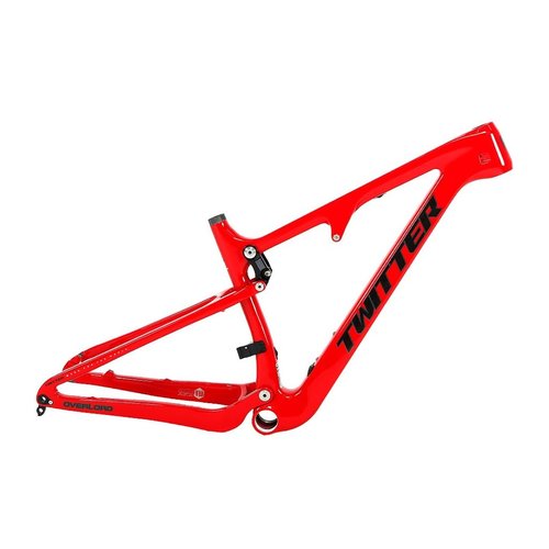 BSFHQS Full Suspension Enduro/Downhill Mountain Bike Frame 27.5/29er 15"/17"/19"/21" Carbon Fibre Frame XC/DH Soft Tail Frame 12 * 148mm Boost Thru Axle Disc Brake(Red,29 * 19")