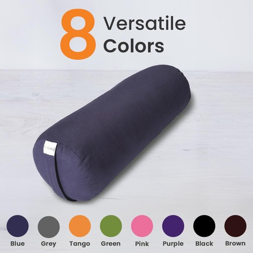 Sol Living Yoga Bolster Pillow Cylindrical Meditation Cushion Cotton Meditation Accessories for Restorative Yoga Meditation Pillow Yoga Pillow Firm Body Pillow Bolster Pillow for Legs Removable Cover