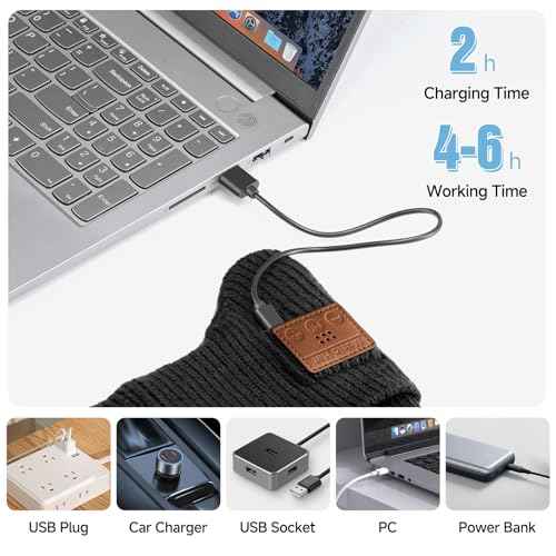 Wireless Beanie Hat with Bluetooth, Rechargeable Headphone Beanie Cap, Windproof Winter Knit Cap, Crystal Clear Hands-Free Calling, Immersive Music Playback, All-Day Comfort