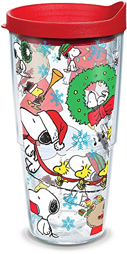 Tervis 24oz Peanuts Christmas Collage Insulated Travel Tumbler - Keeps Drinks Hot & Cold