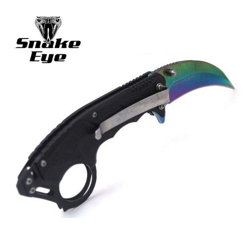 Everyday Carry Folding Pocket Knife, Assisted Opening, Tactical Design (Rainbow)