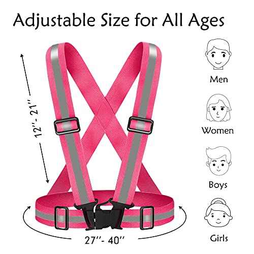 High Visibility Reflective Vest Safety Vest Running Reflective Gear Adjustable Reflective Vest for Walking,Jogging,Hiking,Night Cycling