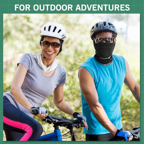 Cooling Neck Gaiter Face Mask UV Sun Protection Bandana for Men Women - Black/Grey/Dark Grey/Dark Blue