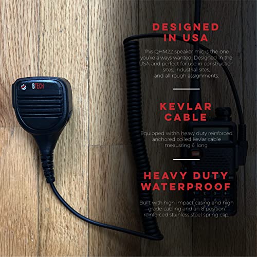 Weatherproof Heavy Duty IP54 Speaker Microphone Pack of 2 - Shoulder Mic for Baofeng Kenwood & More - Single Variant