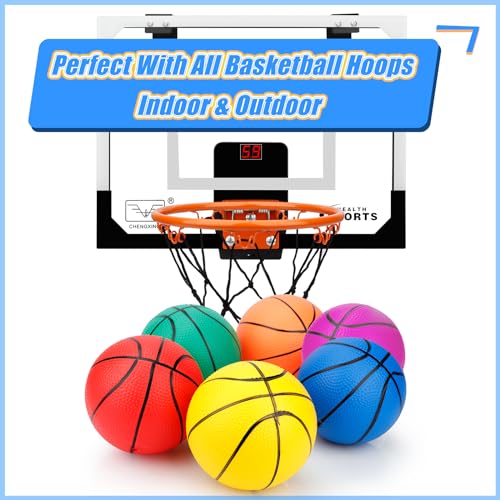 Yellow Foam Mini Basketball Balls 5 Inch Set for Indoor Hoops & Sensory Play - 3 Pack