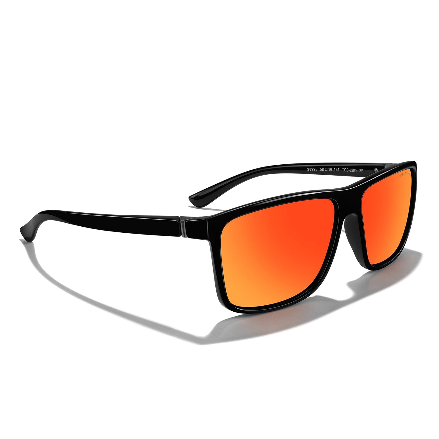 MERRY'S Rectangular Polarized Sports Sunglasses for Men Women Cycling Driving Fishing UV400 Protection S8225