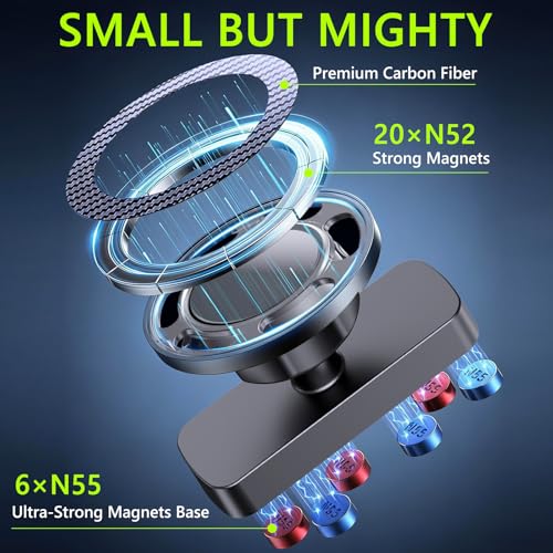 Magnetic Golf Cart Phone Holder with 360° Rotation - Strong Magnet Mount for Men Dad