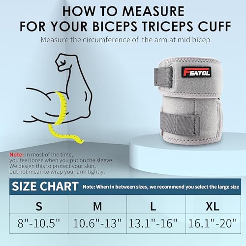 Gray Medium Bicep Tendonitis Brace Support Sleeve for Upper Arm Recovery