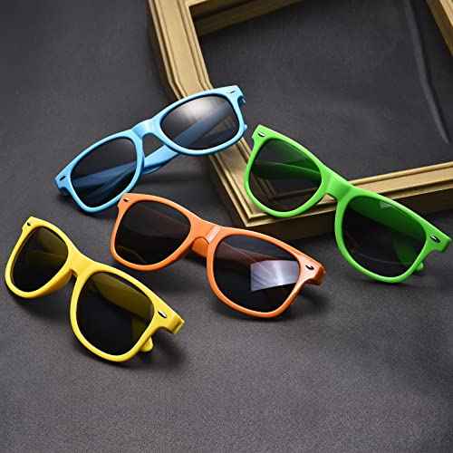 Pibupibu Neon Colors Party Favor Supplies Unisex Sunglasses Pack of 8